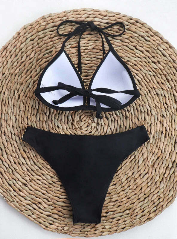 Y2K Fashion Lady Ribbon Bikini - Coquette Aesthetic Grunge Style Cute Tops & Cargo Skirt