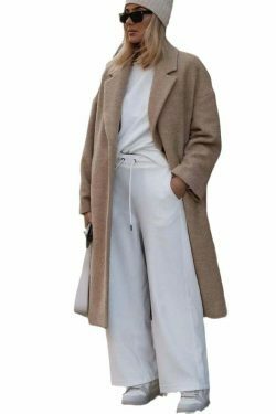 Y2K Fashion Lapel Plush Long Coat - Coquette Aesthetic Grunge Style Women's Winter Jacket