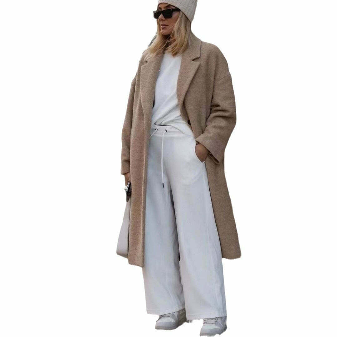 Y2K Fashion Lapel Plush Long Coat - Coquette Aesthetic Grunge Style Women's Winter Jacket Y2K Fashion Lapel Plush Long Coat - Coquette Aesthetic Grunge Style Women's Winter Jacket