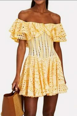 Y2K Fashion: One-Shoulder Ruffled Embroidery Dress for Coquette Aesthetic - Slim Waist, Grunge Style