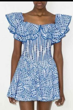 Y2K Fashion: One-Shoulder Ruffled Embroidery Dress for Coquette Aesthetic - Slim Waist, Grunge Style