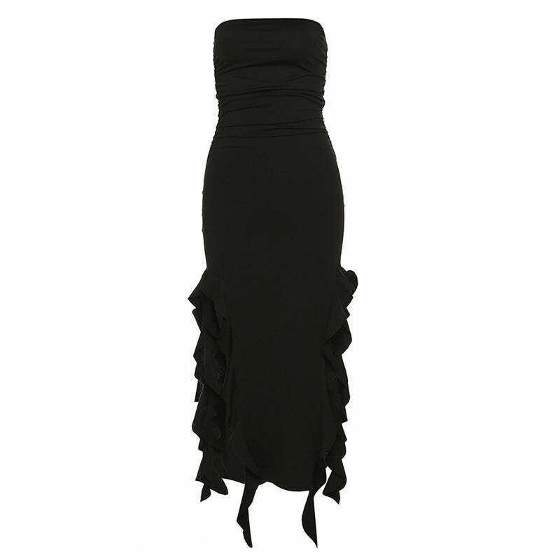 Y2K Fashion One-Shoulder Tube Top Hip-Wrapped Slim Dress Y2K Fashion One-Shoulder Tube Top Hip-Wrapped Slim Dress