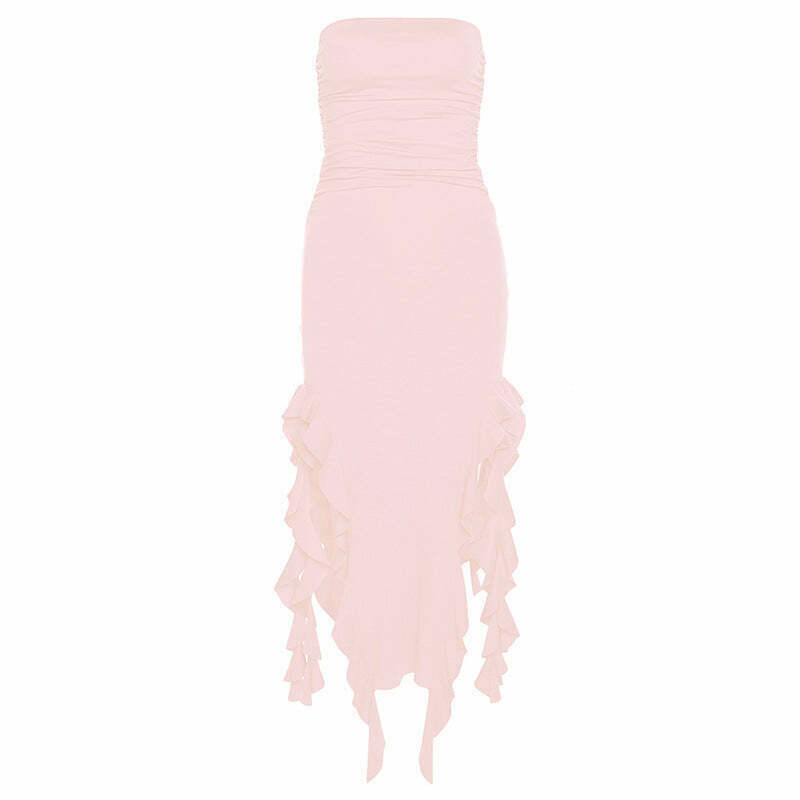 Y2K Fashion One-Shoulder Tube Top Hip-Wrapped Slim Dress Y2K Fashion One-Shoulder Tube Top Hip-Wrapped Slim Dress