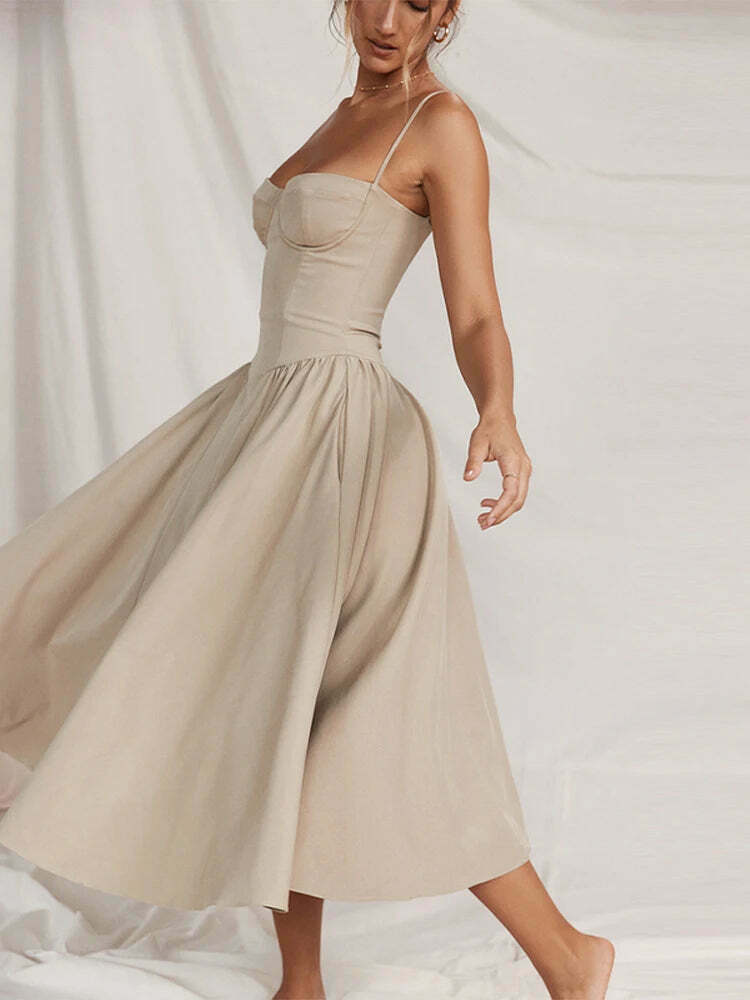 Y2K Fashion Pleated A-Line Dress - Coquette & Grunge Aesthetic Y2K Fashion Pleated A-Line Dress - Coquette & Grunge Aesthetic