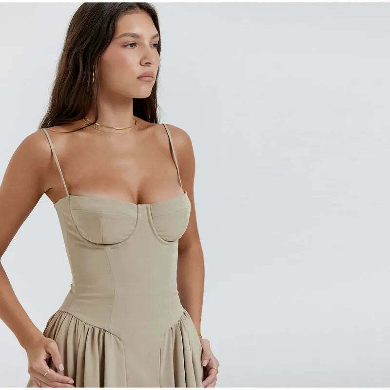 Y2K Fashion Pleated A-Line Dress - Coquette & Grunge Aesthetic Y2K Fashion Pleated A-Line Dress - Coquette & Grunge Aesthetic