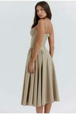 Y2K Fashion Pleated A-Line Dress - Coquette & Grunge Aesthetic