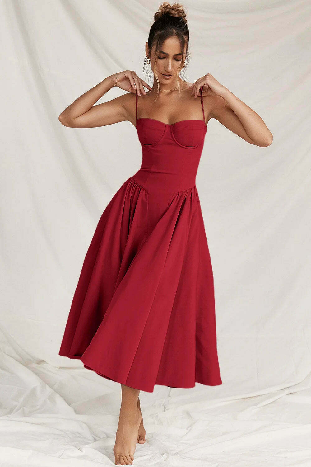 Y2K Fashion Pleated A-Line Dress - Coquette & Grunge Aesthetic Y2K Fashion Pleated A-Line Dress - Coquette & Grunge Aesthetic