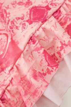 Y2K Fashion Printed Ruffle Tube Top & Asymmetric Mini Skirt Set