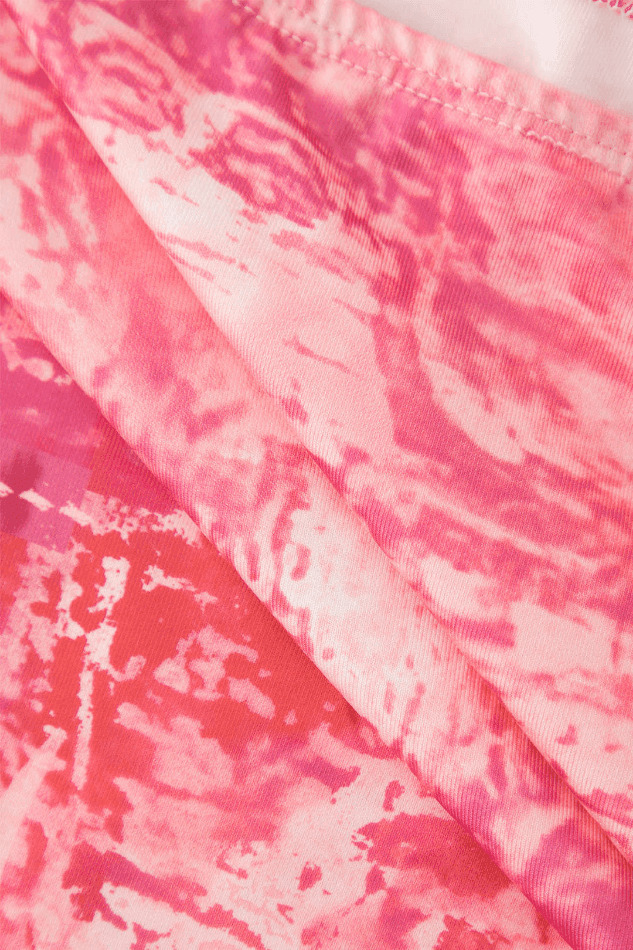 Y2K Fashion Printed Ruffle Tube Top & Asymmetric Mini Skirt Set