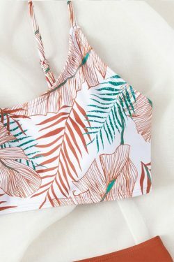 Y2K Fashion Printed Tube Top & High Waist Thong Bikini Set - Coquette Aesthetic