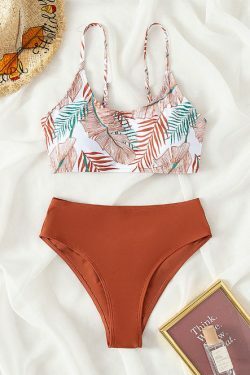 Y2K Fashion Printed Tube Top & High Waist Thong Bikini Set - Coquette Aesthetic