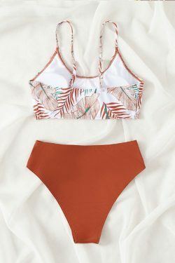 Y2K Fashion Printed Tube Top & High Waist Thong Bikini Set - Coquette Aesthetic