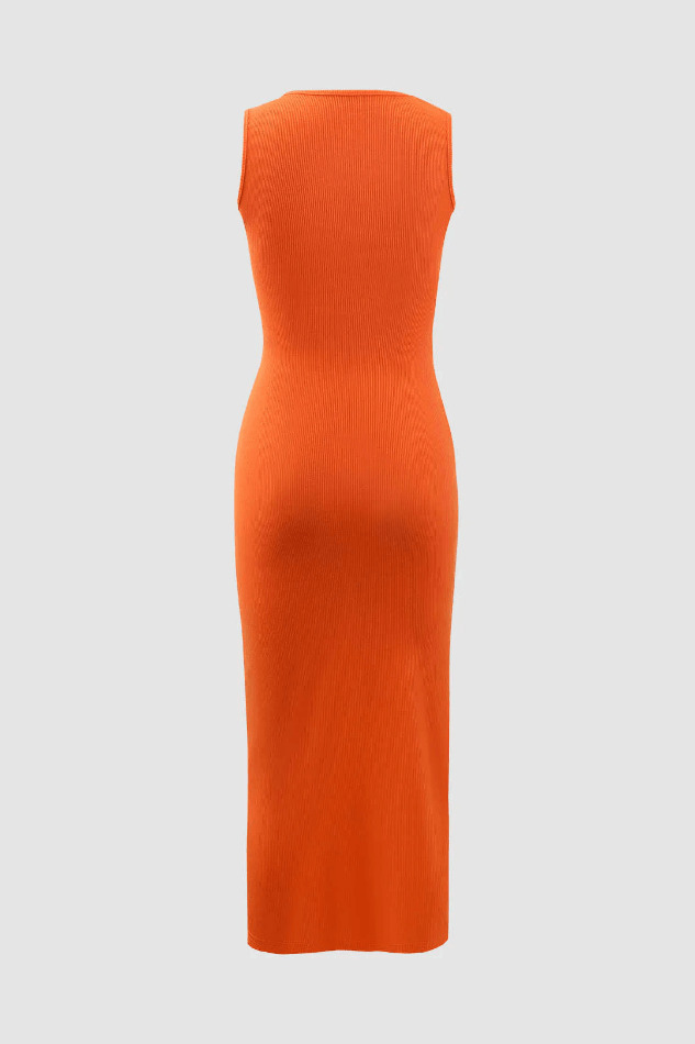 Y2K Fashion Ribbed Maxi Dress with Cut-Out Sides and Slit - Coquette Aesthetic Y2K Fashion Ribbed Maxi Dress with Cut-Out Sides and Slit - Coquette Aesthetic