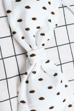 Y2K Fashion: Ruffled Wave Edge Backless Polka Dot Convertible Strap Bikinis Swimsuits