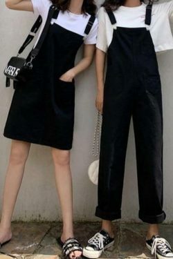 Y2K Fashion: School Bus Dungarees for Women - Coquette Aesthetic Cargo Skirt & Grunge Style Outfit