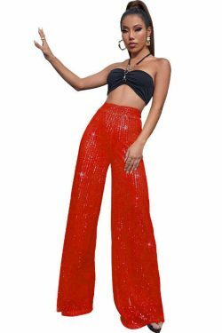 Y2K Fashion Sequined Drape Pants: Coquette & Grunge Aesthetic, Cute Tops