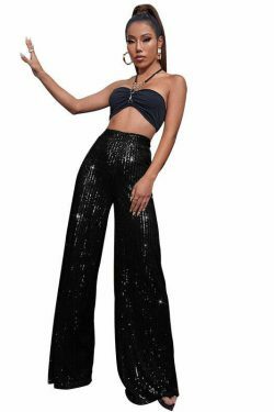 Y2K Fashion Sequined Drape Pants: Coquette & Grunge Aesthetic, Cute Tops