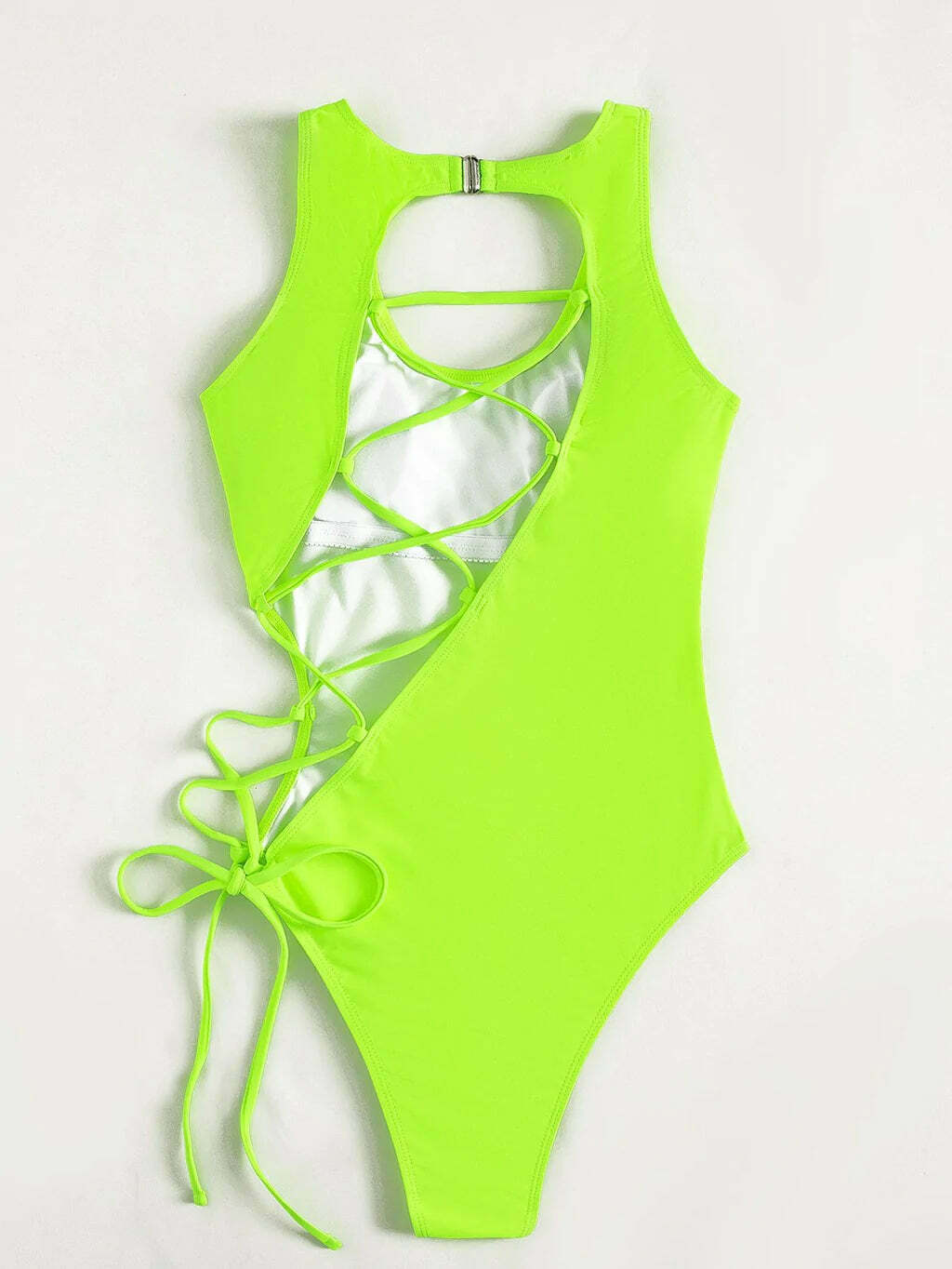 Y2K Fashion: Sexy Hollow Lace-Up One Piece Bikini - Coquette Aesthetic Beachwear Y2K Fashion: Sexy Hollow Lace-Up One Piece Bikini - Coquette Aesthetic Beachwear