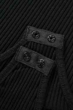 Y2K Fashion: Sexy Off-The-Shoulder Zipper Bodysuit