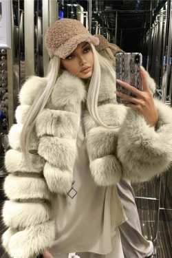 Y2K Fashion Short Fur Coat - Coquette Grunge Cute Tops Pastel Goth Cargo Skirt