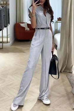 Y2K Fashion Sleeveless Lapel Belt Suit for Women - Coquette Aesthetic Grunge Style