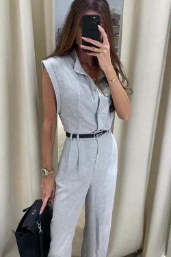 Y2K Fashion Sleeveless Lapel Belt Suit for Women - Coquette Aesthetic Grunge Style