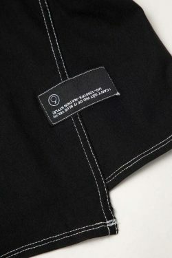 Y2K Fashion Strapless Mini Dress with Topstitching and Belt