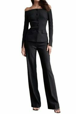 Y2K Fashion Strapless Suit: Elegant Fitted Coquette Aesthetic Outfit for Women