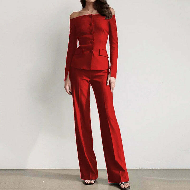 Y2K Fashion Strapless Suit: Elegant Fitted Coquette Aesthetic Outfit for Women Y2K Fashion Strapless Suit: Elegant Fitted Coquette Aesthetic Outfit for Women