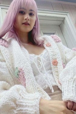 Y2K Fashion Strawberry Knitted Cardigan - Coquette Aesthetic Grunge Style