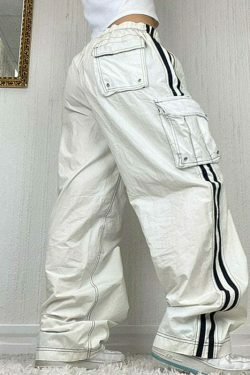 Y2K Fashion Street Cinch Stitched Cargo Pants - Coquette Aesthetic Grunge Style Women's Fashion