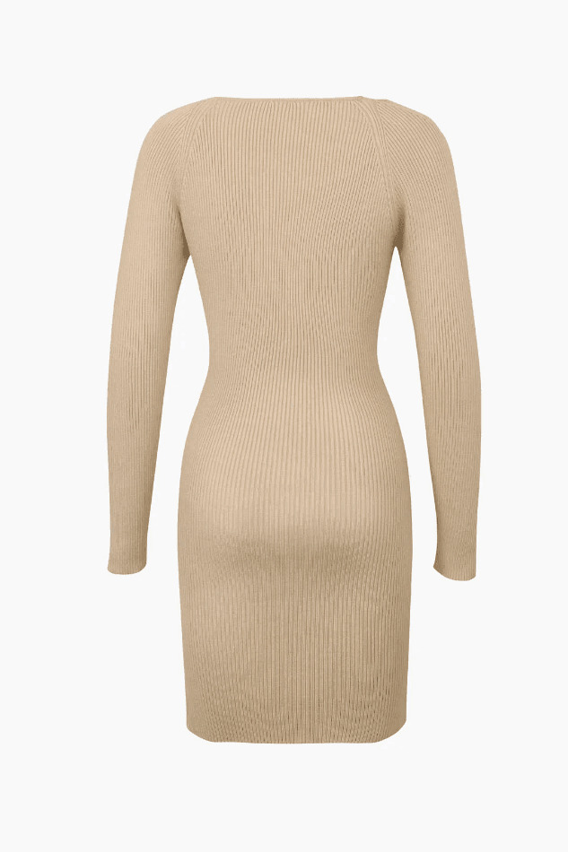 Y2K Fashion Sweetheart Neckline Knitted Mini Dress with Slit - Coquette Aesthetic Grunge Style