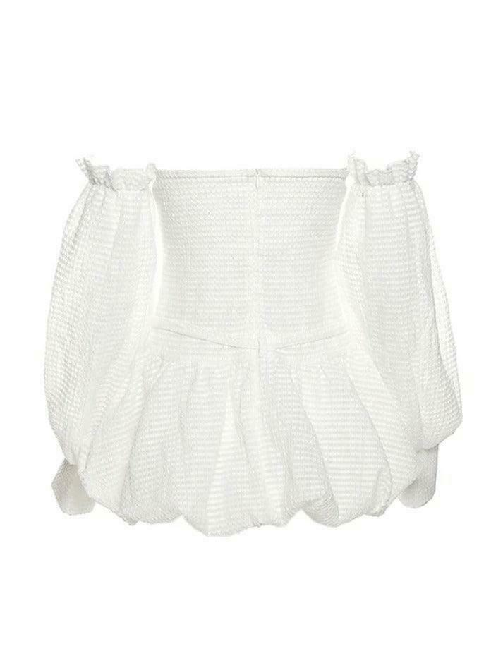 Y2K Fashion Textured Bandeau Lace Up Mini Dress for Women - Coquette Aesthetic Grunge Style