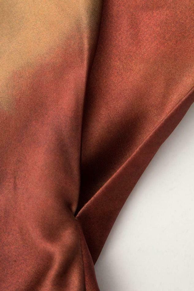 Y2K Fashion: Tie Dye Asymmetric Cowl Neck Satin Maxi Dress - Co Y2K Fashion: Tie Dye Asymmetric Cowl Neck Satin Maxi Dress - Co