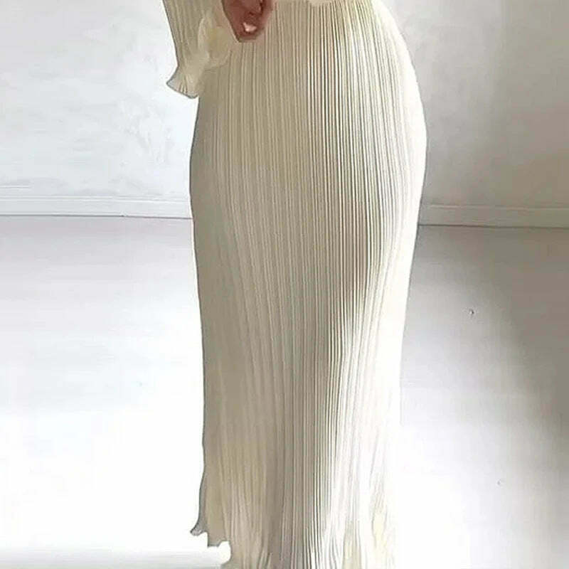 Y2K Fashion Trumpet Sleeve Slim Long Dress for Women - Coquette Aesthetic Grunge Style Outfit