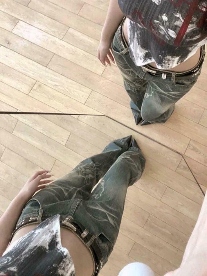 Y2K Flare Jeans: Coquette & Grunge Aesthetic Statement Y2K Flare Jeans: Coquette & Grunge Aesthetic Statement