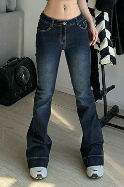 Y2K Flare Jeans: Coquette Aesthetic Cargo Skirt for Women - Grunge Style Fashion