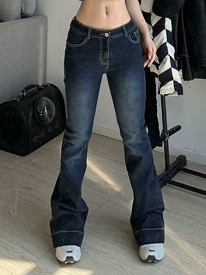 Y2K Flare Jeans: Coquette Aesthetic Cargo Skirt for Women - Grunge Style Fashion