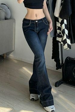 Y2K Flare Jeans: Coquette Aesthetic Cargo Skirt for Women - Grunge Style Fashion