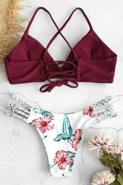 Y2K Floral Bikini Set for Women: Retro Aesthetic Swimwear with Coquette Vibes