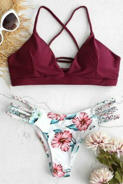 Y2K Floral Bikini Set for Women: Retro Aesthetic Swimwear with Coquette Vibes