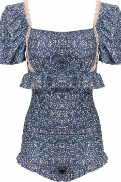 Y2K Floral Bikini with Puffy Sleeves - Coquette Aesthetic Swimsuit for Women