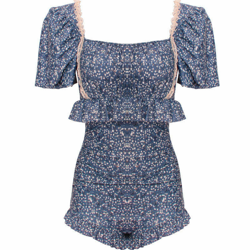 Y2K Floral Bikini with Puffy Sleeves - Coquette Aesthetic Swimsuit for Women Y2K Floral Bikini with Puffy Sleeves - Coquette Aesthetic Swimsuit for Women