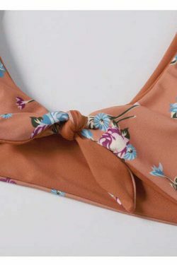 Y2K Floral Braided Bikini Set with Front Knot - Coquette Aesthetic Swimwear