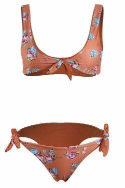 Y2K Floral Braided Bikini Set with Front Knot - Coquette Aesthetic Swimwear