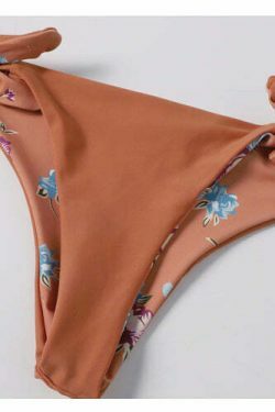 Y2K Floral Braided Bikini Set with Front Knot - Coquette Aesthetic Swimwear