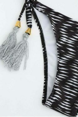 Y2K Geometric Print Ruffles Bikini Set - Coquette Aesthetic Swimwear