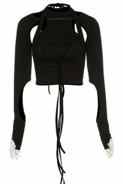 Y2K Gothic Crop Top Set: Punk Rock Aesthetic Shirt for Women - Coquette Style, Grunge Fashion