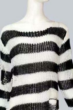 Y2K Gothic Punk Long Sweater: Coquette Aesthetic Grunge Style, Cute Tops, Pastel Goth, Cargo Skirt