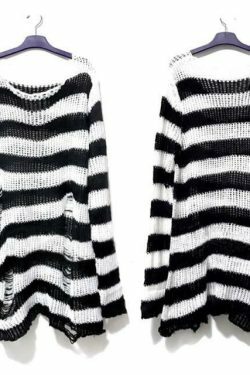 Y2K Gothic Punk Long Sweater: Coquette Aesthetic Grunge Style, Cute Tops, Pastel Goth, Cargo Skirt